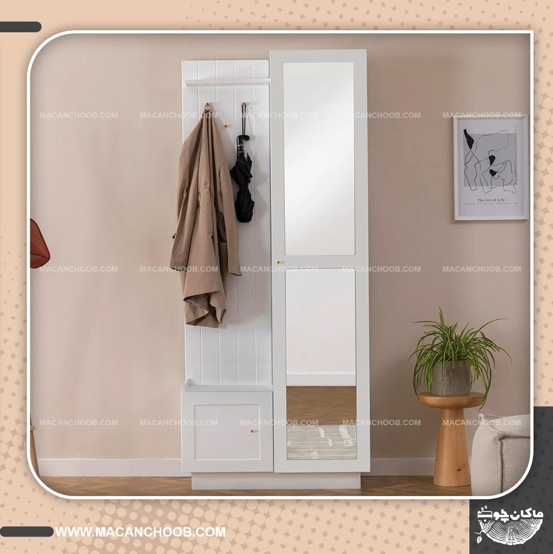 جاکفشی ایستاده اینه قدی دار و نشیمن دار مدل SADAD